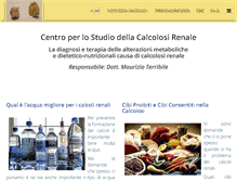 Tablet Screenshot of calcolosirenale.it